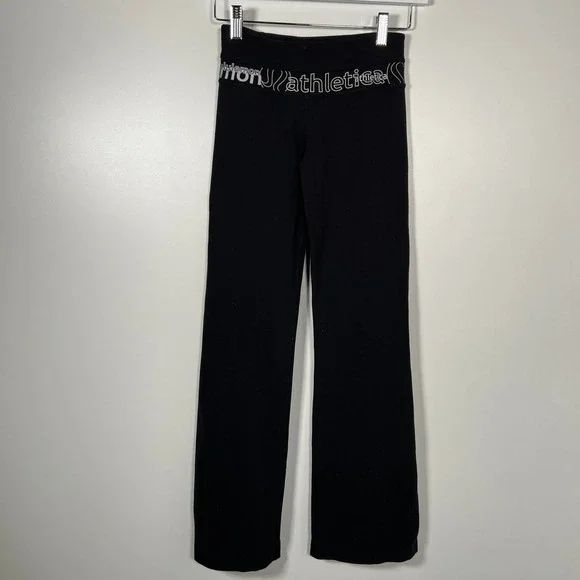 Vintage Lululemon Athletica Yoga Black Flare Pants Size 2 - Picture 1 of 5